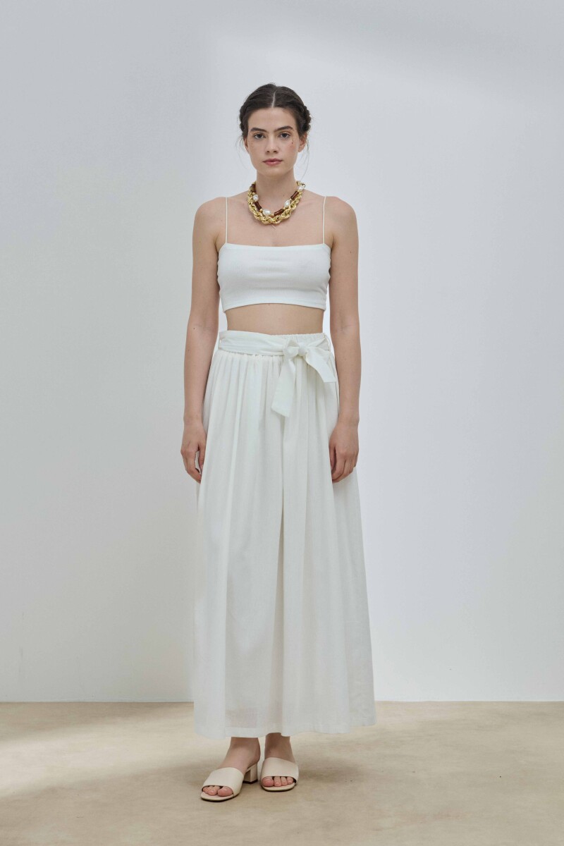 Beyaz Şile Bezi Etek - 