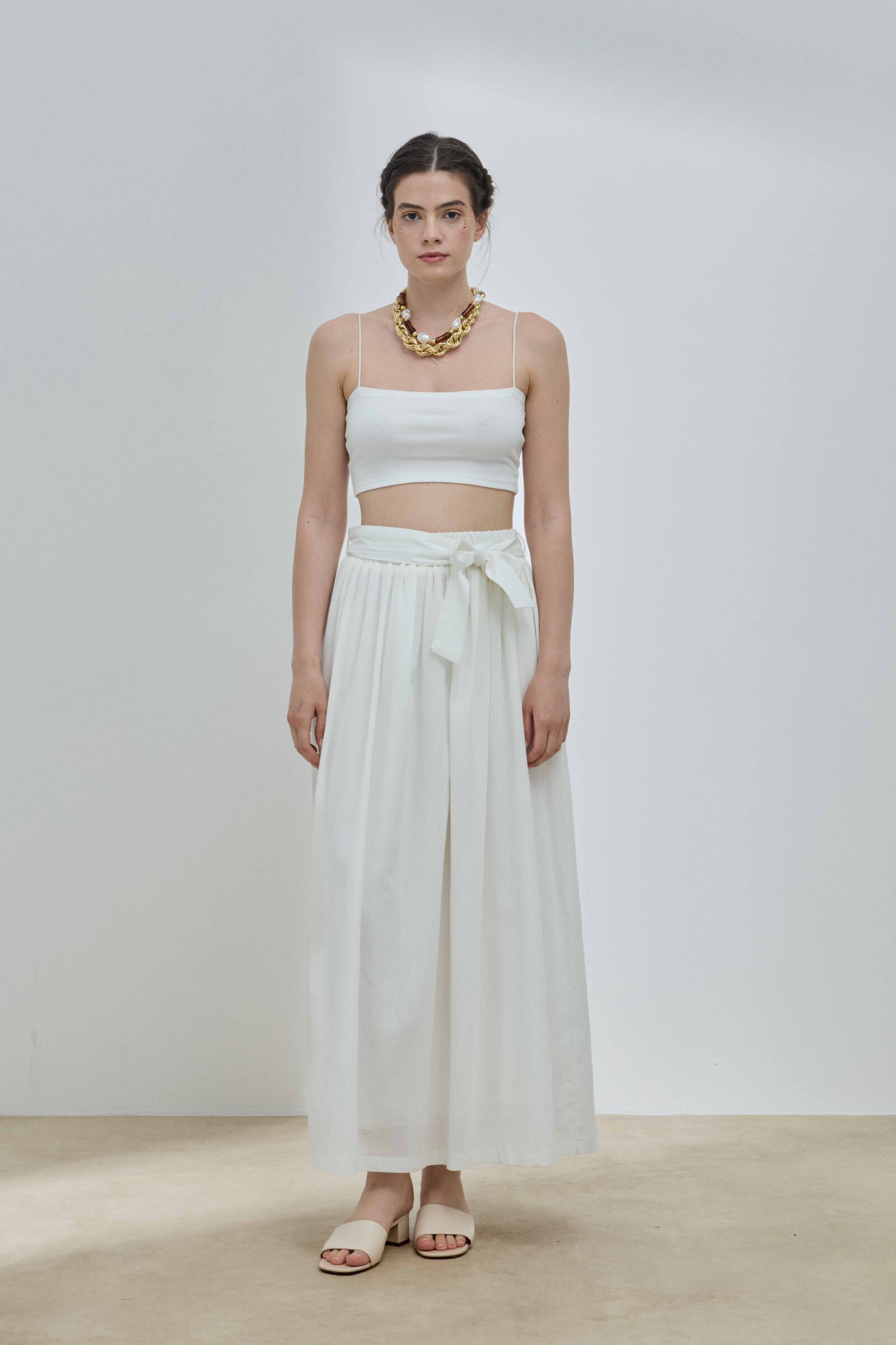 Beyaz Şile Bezi Etek - 1