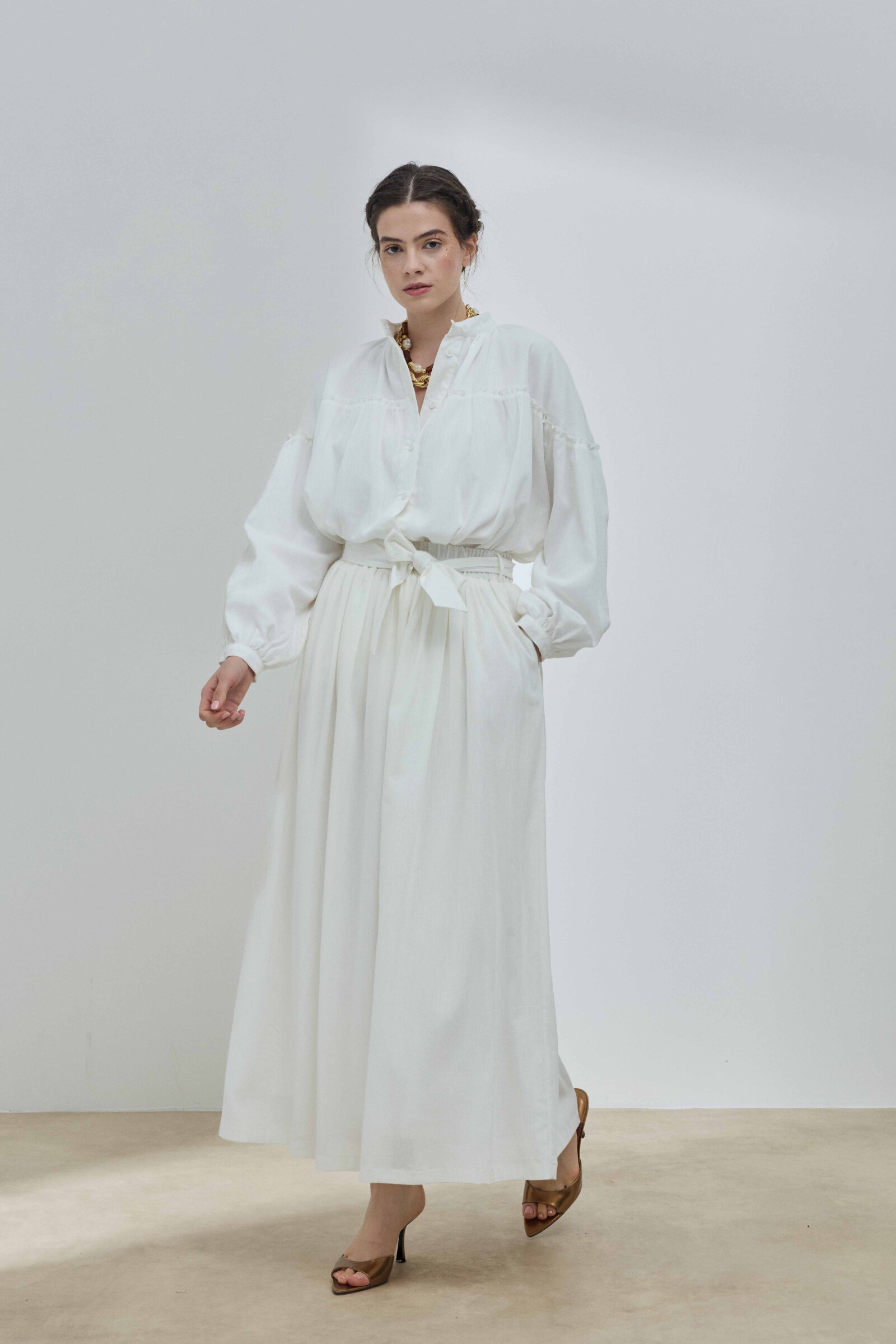 Beyaz Şile Bezi Etek - 3