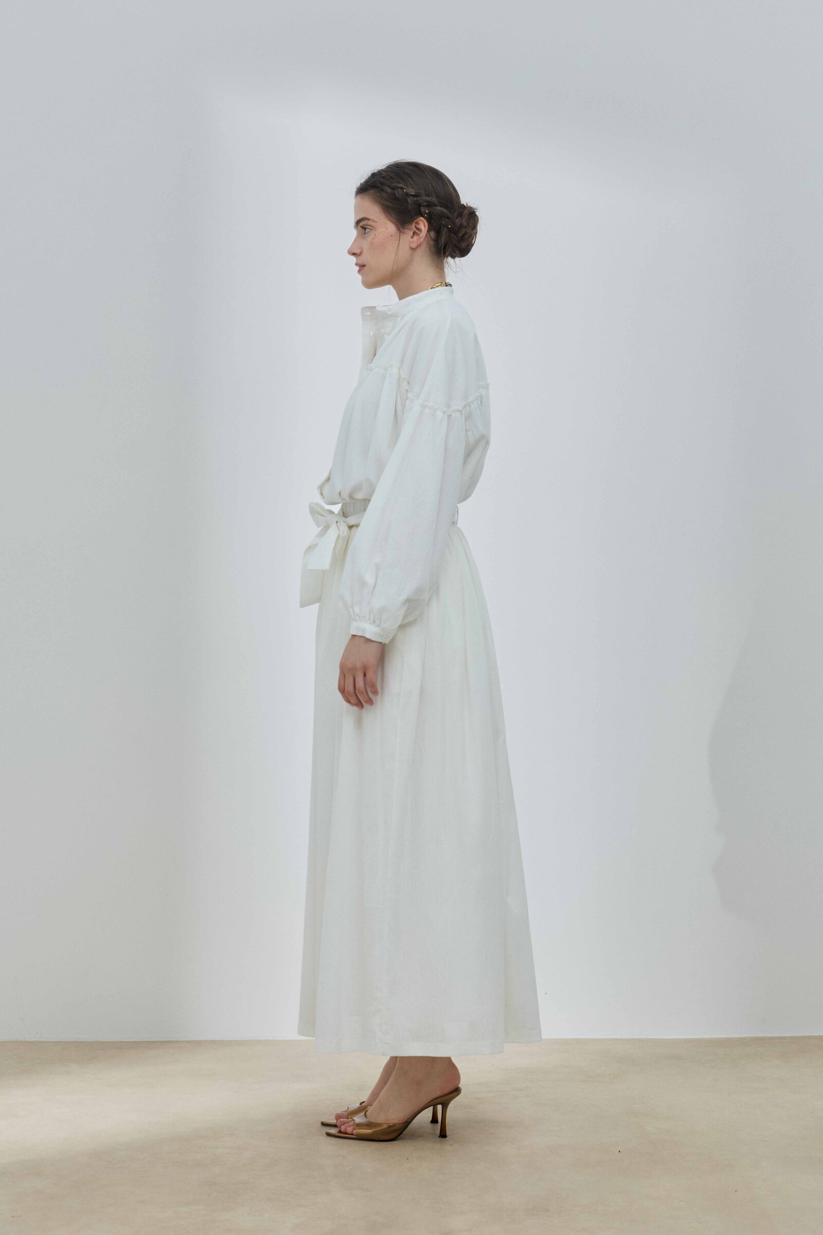 Beyaz Şile Bezi Etek - 4