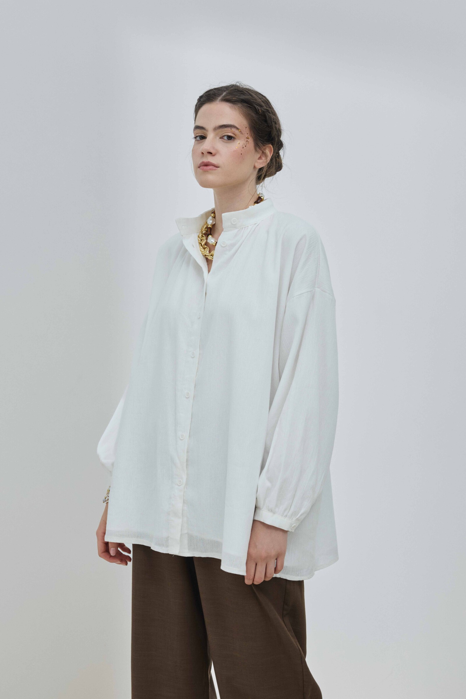 Beyaz Şile Bezi Gömlek - 2