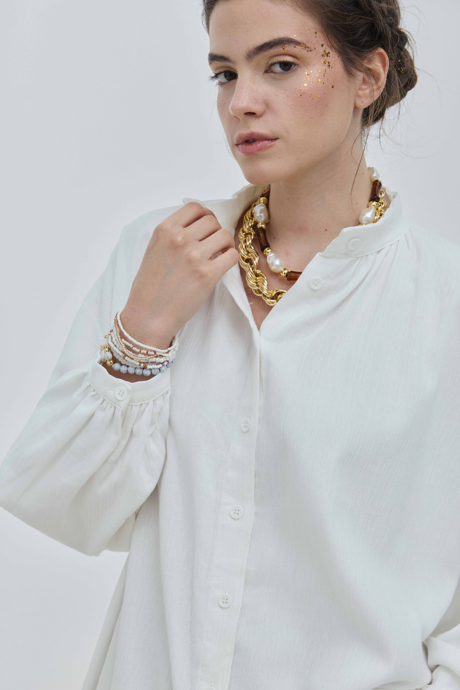 Beyaz Şile Bezi Gömlek - 4