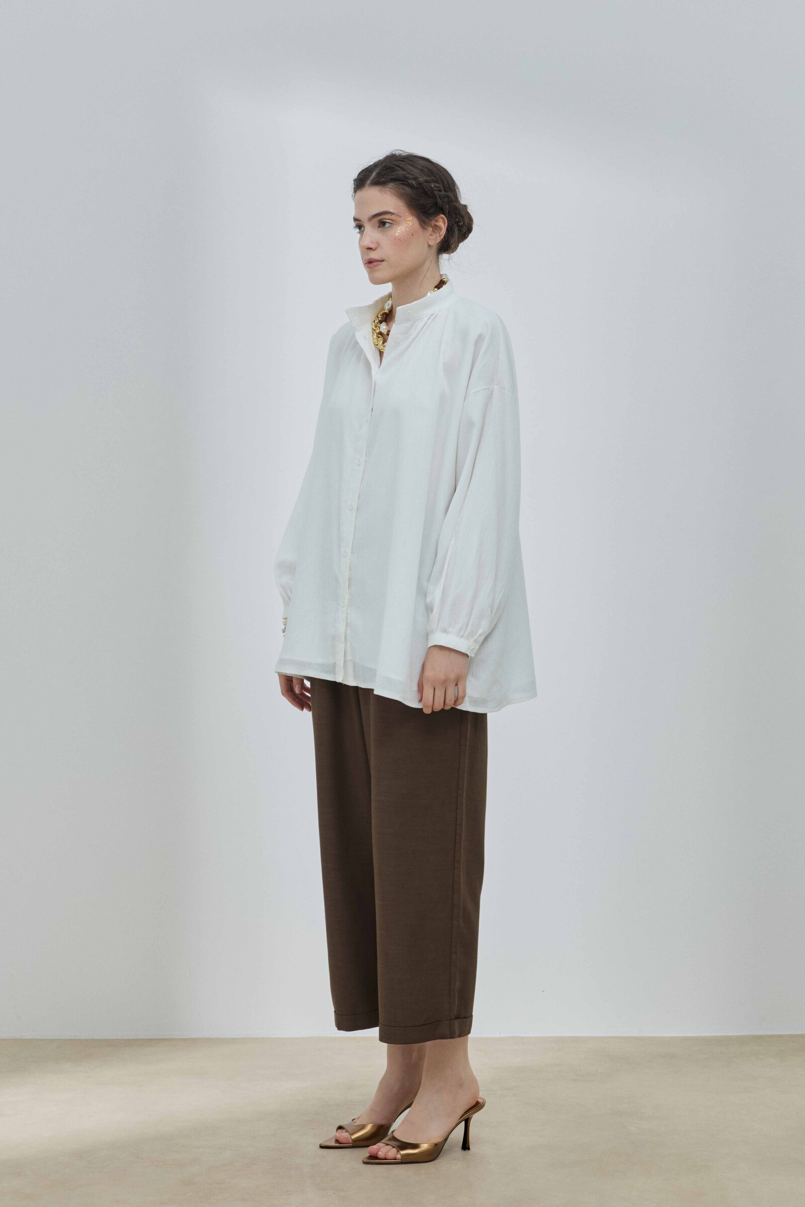 Beyaz Şile Bezi Gömlek - 3