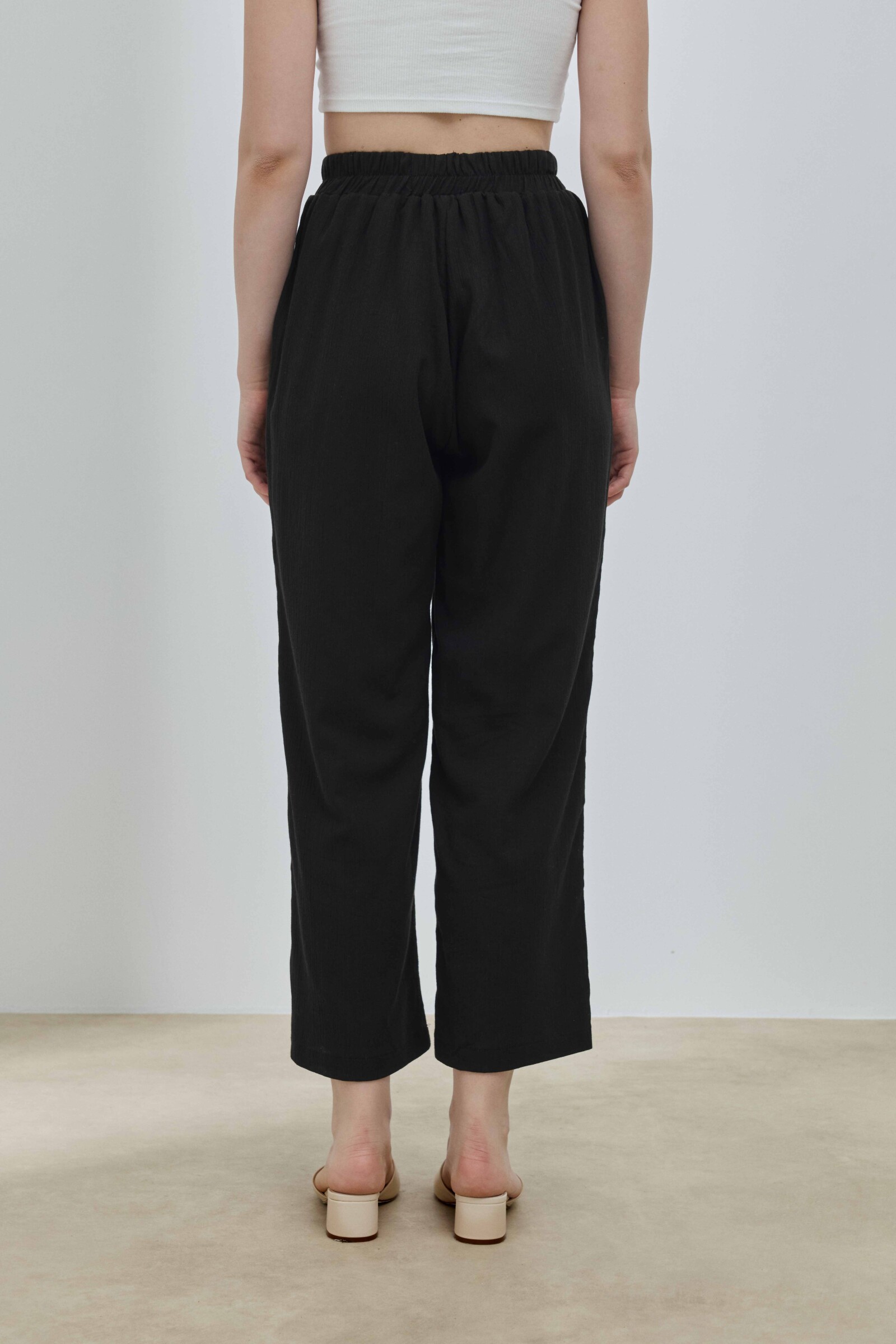 Siyah Şile Bezi Pantolon - 4