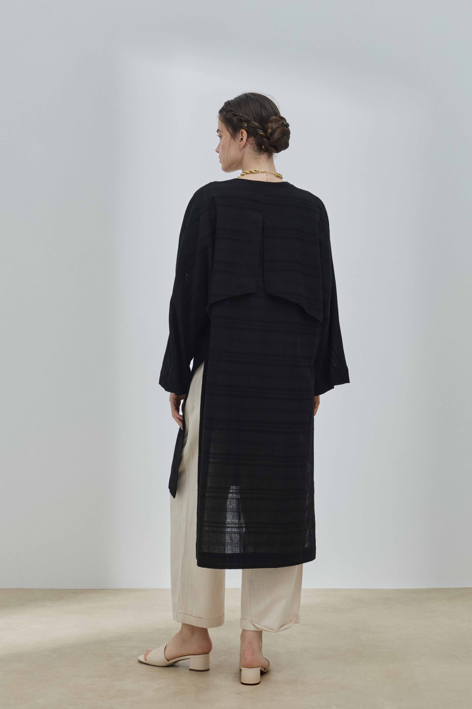 Siyah Allerli Kimono - 7