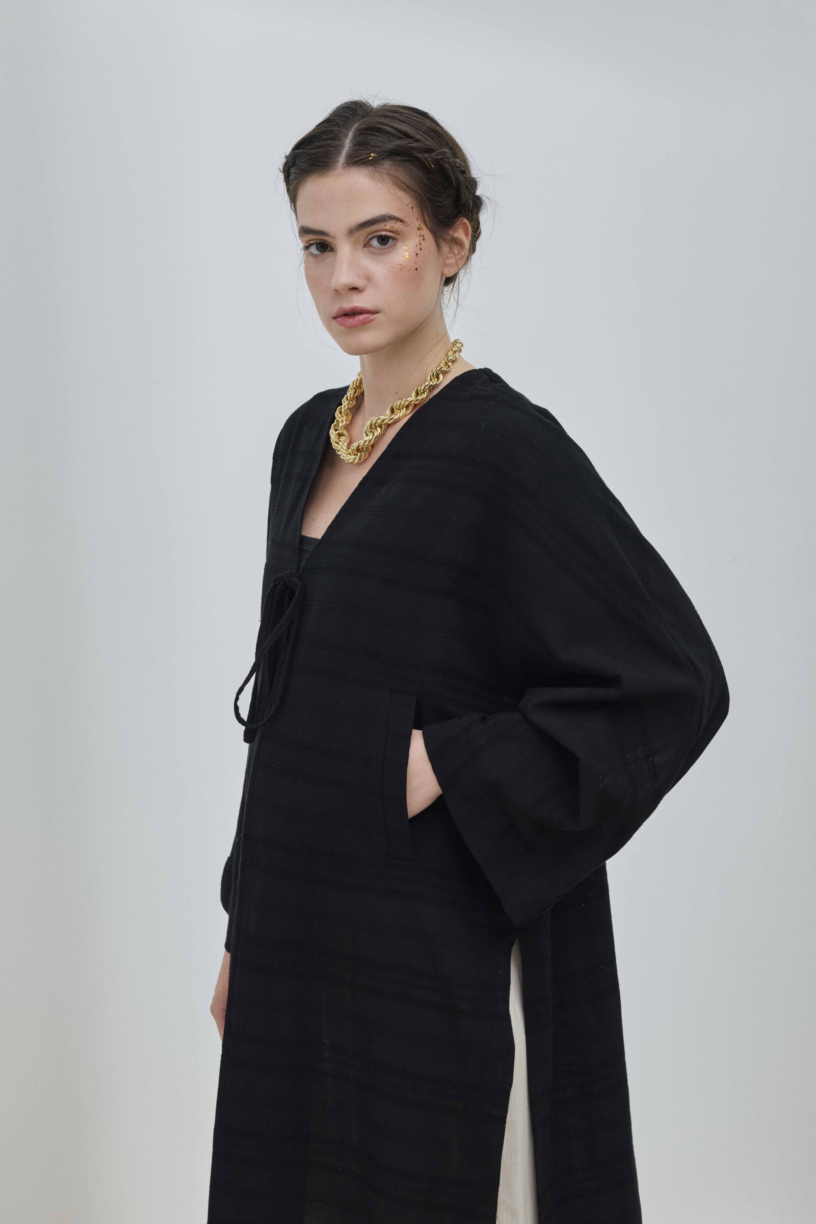 Siyah Allerli Kimono - 2