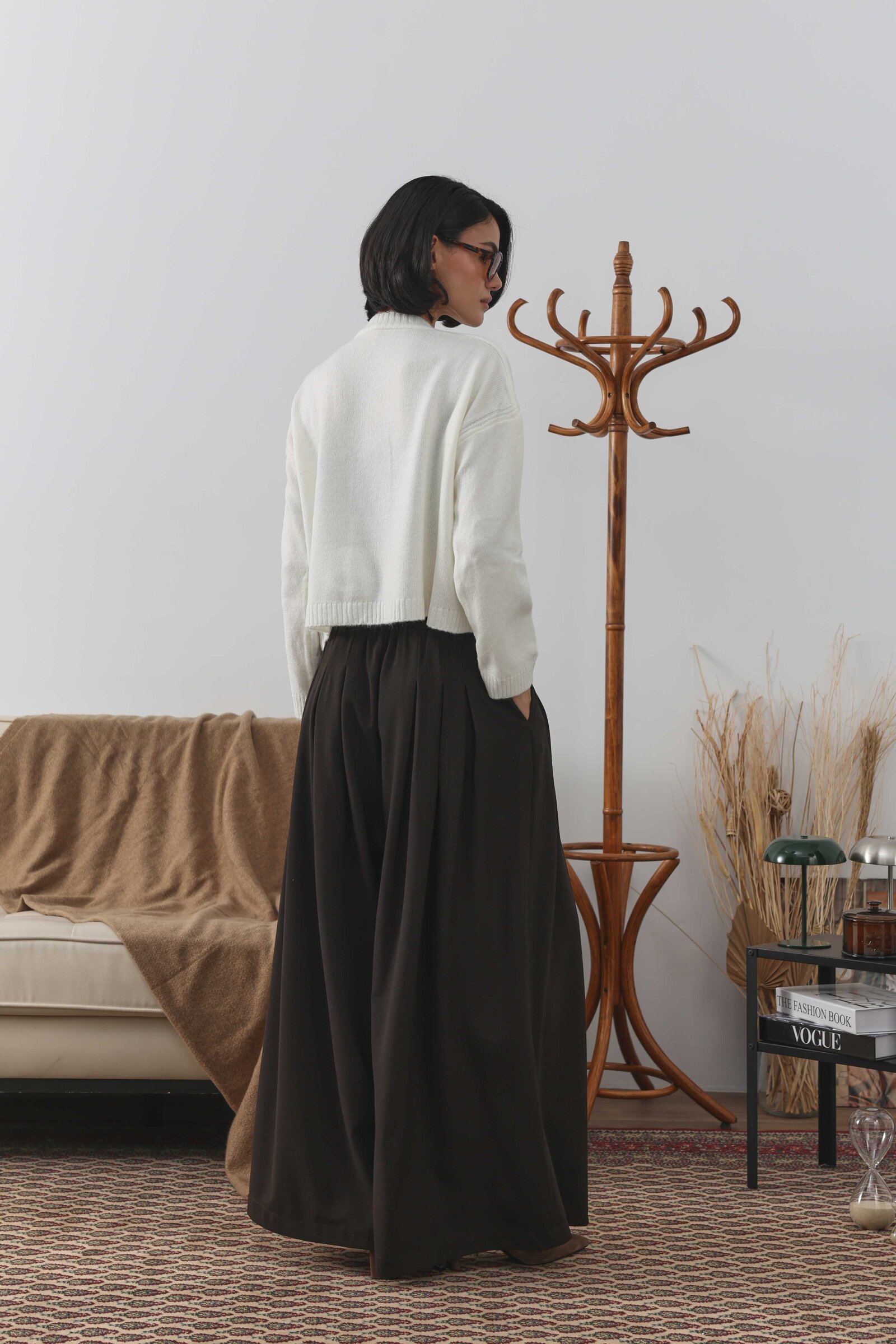 Bağcıklı Kısa Hırka Ekru - 5