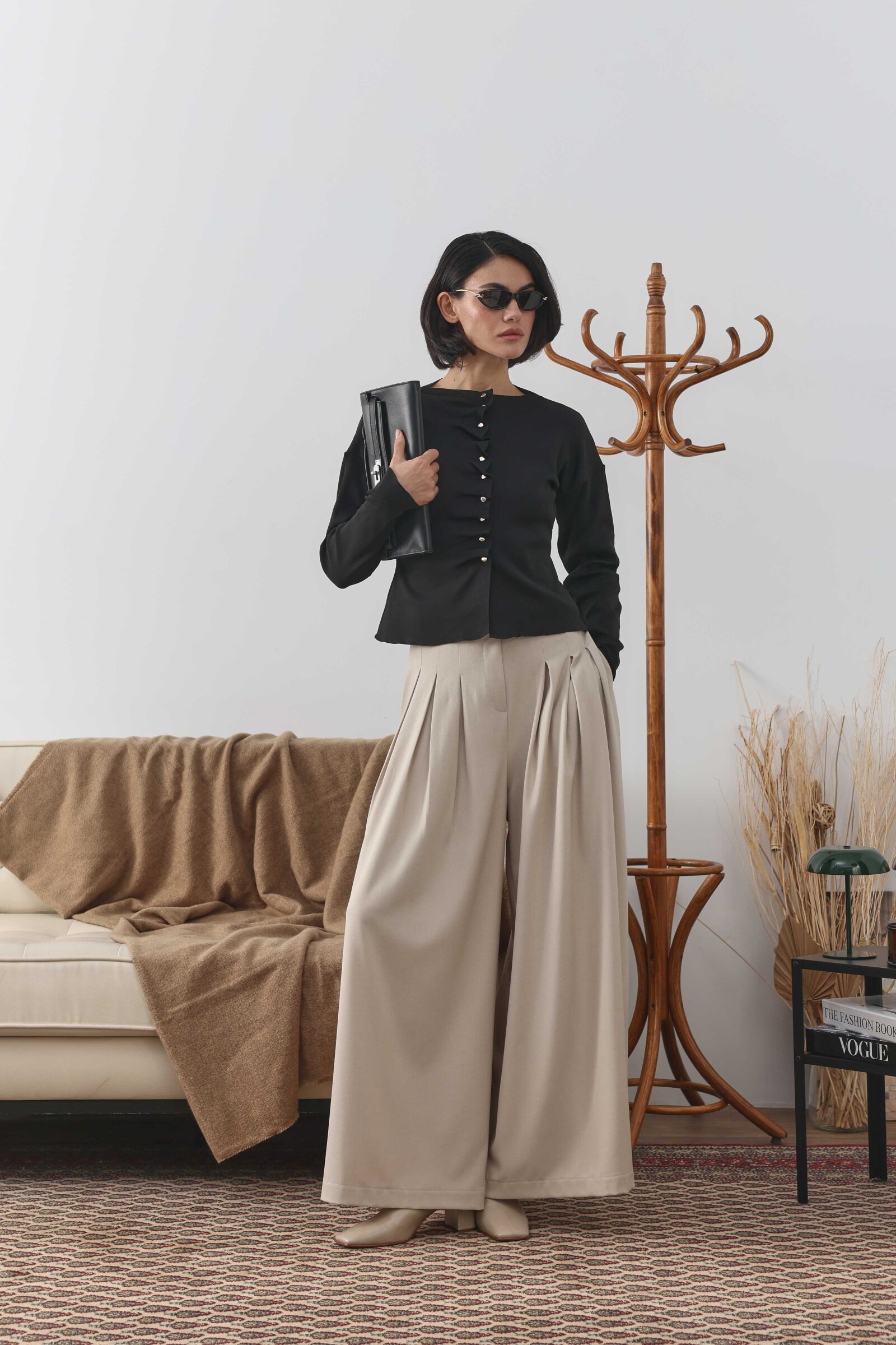 Büzgülü Kısa Hırka Siyah - 4