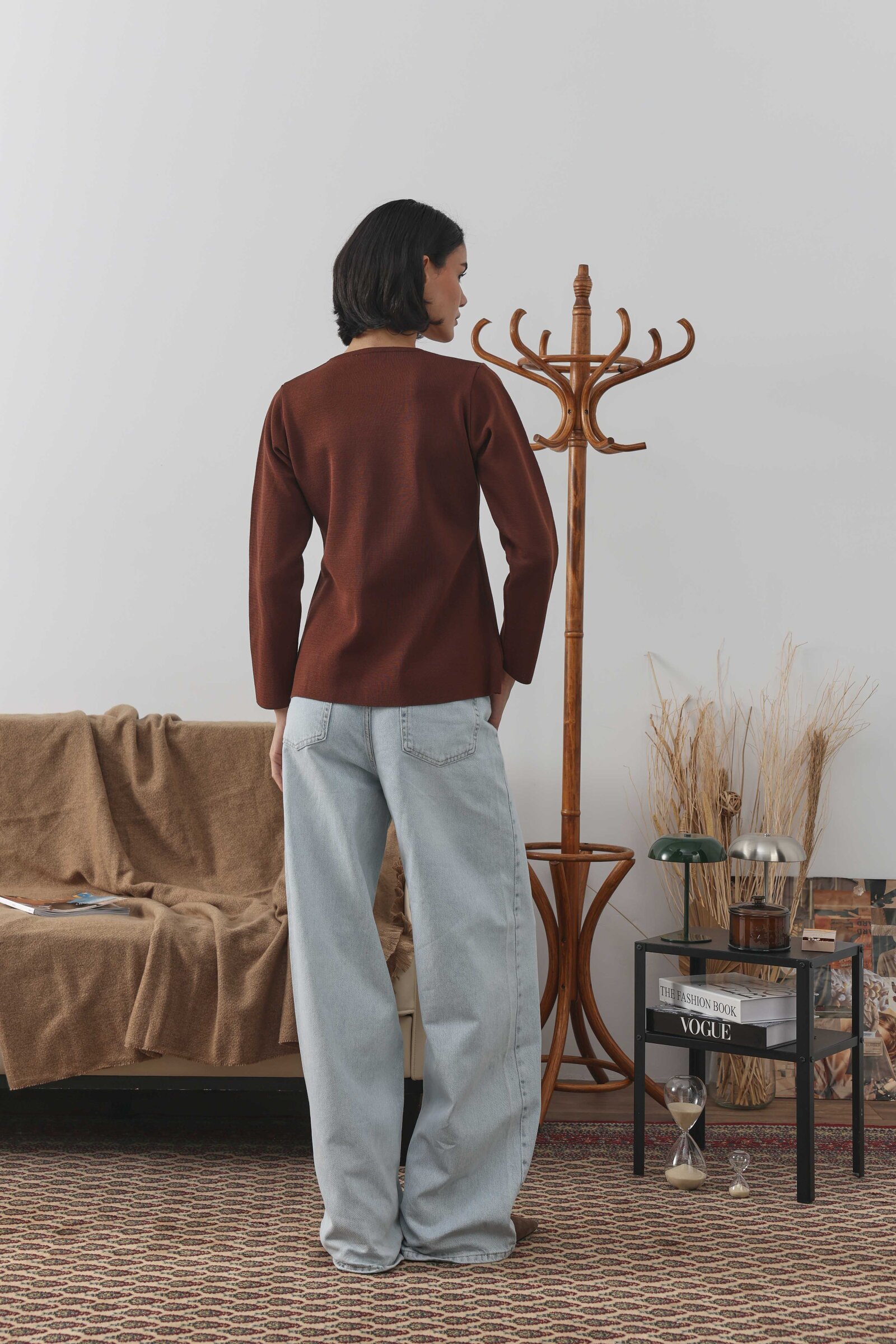 Çelik Örme Hırka Kahverengi - 6