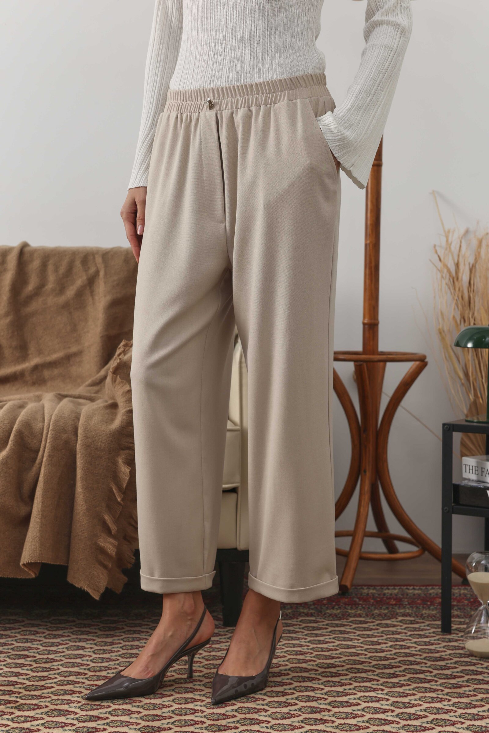Duble Paça Pantolon Taş - 3