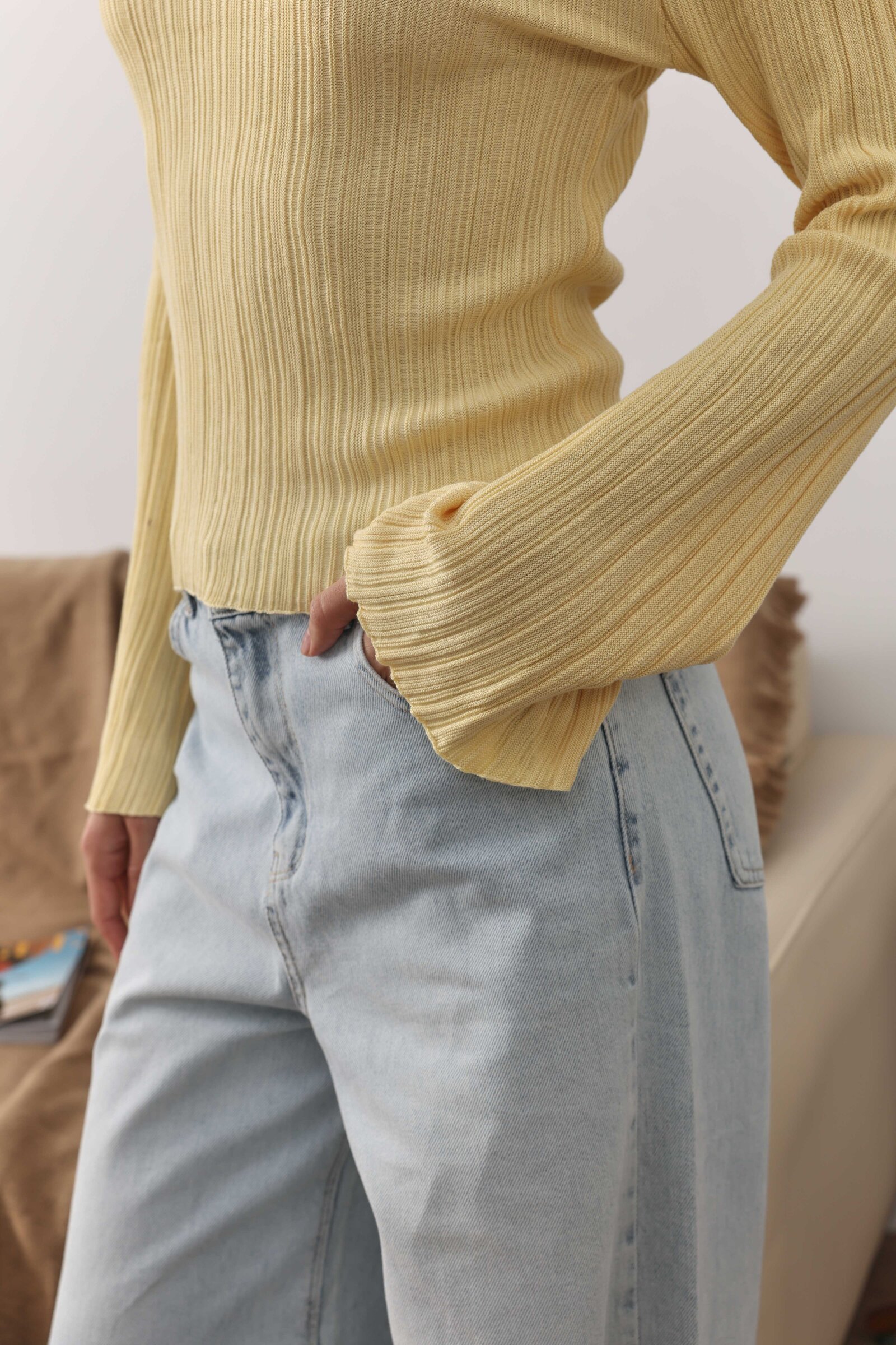 Piliseli Body Açık Sarı - 3