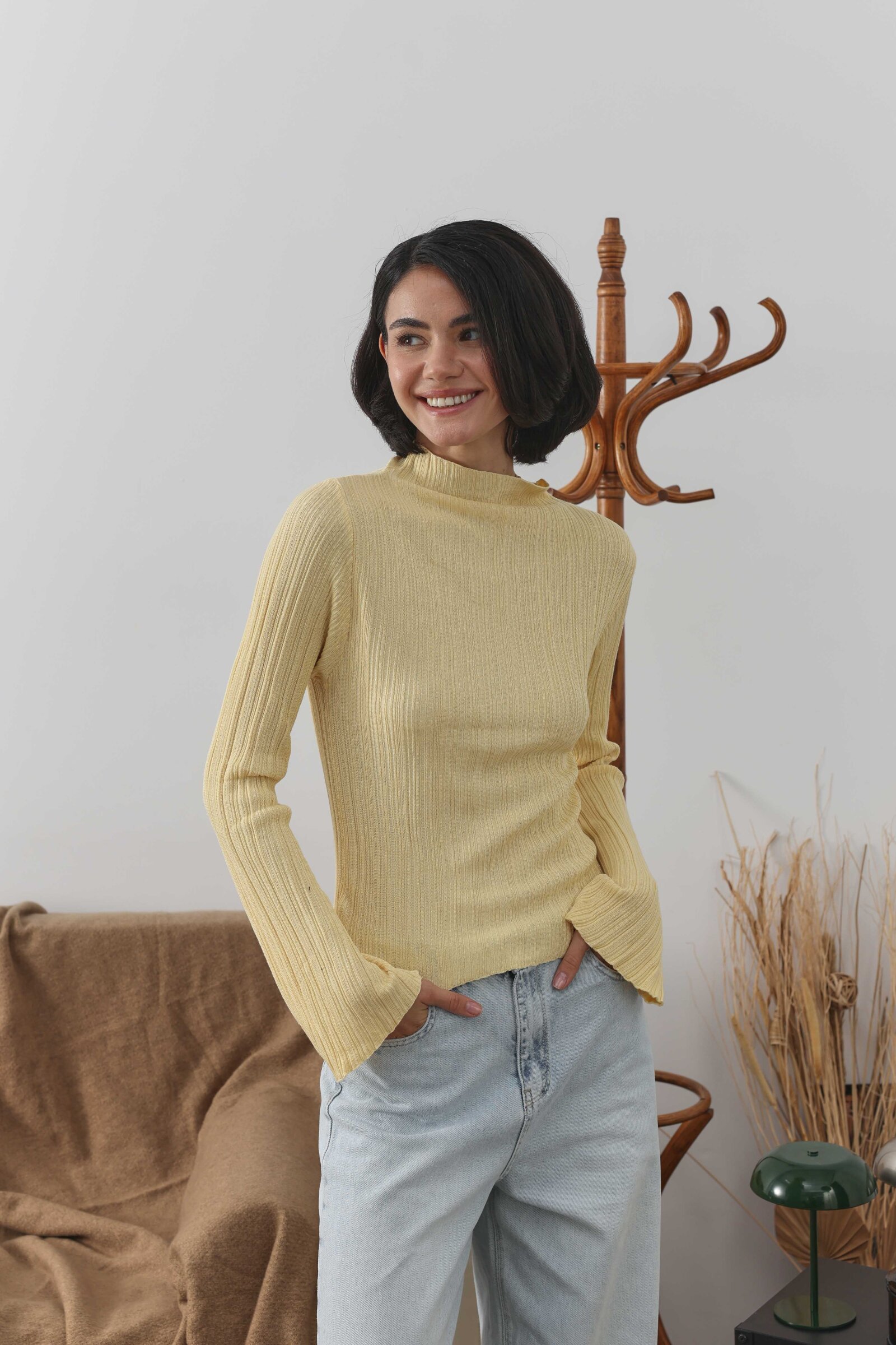 Piliseli Body Açık Sarı - 4