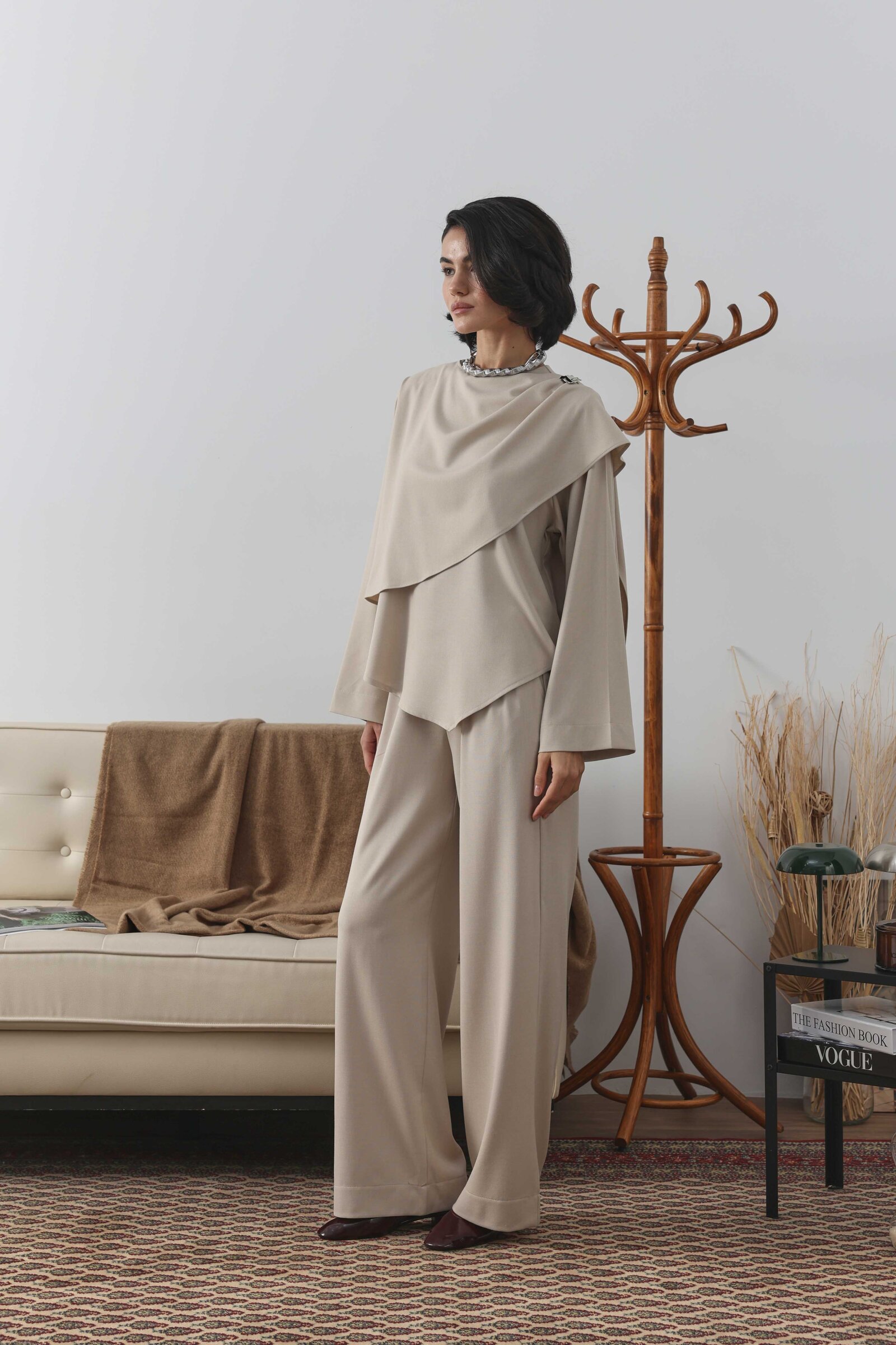 Şal Detaylı Bluz Taş - 3