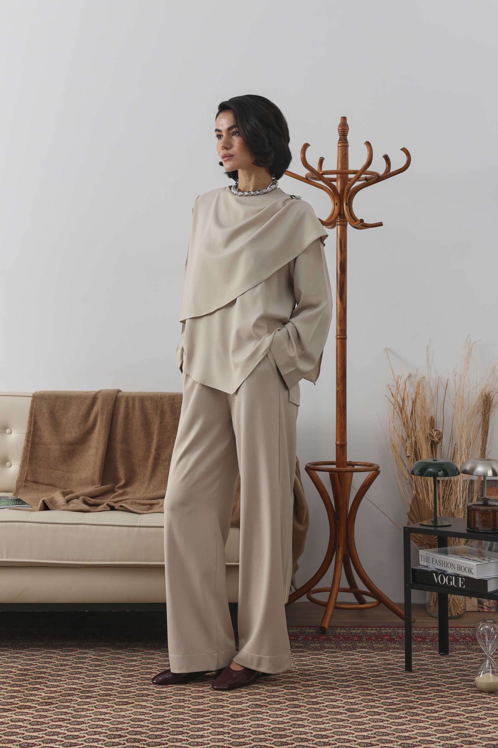 Şal Detaylı Bluz Taş - 5