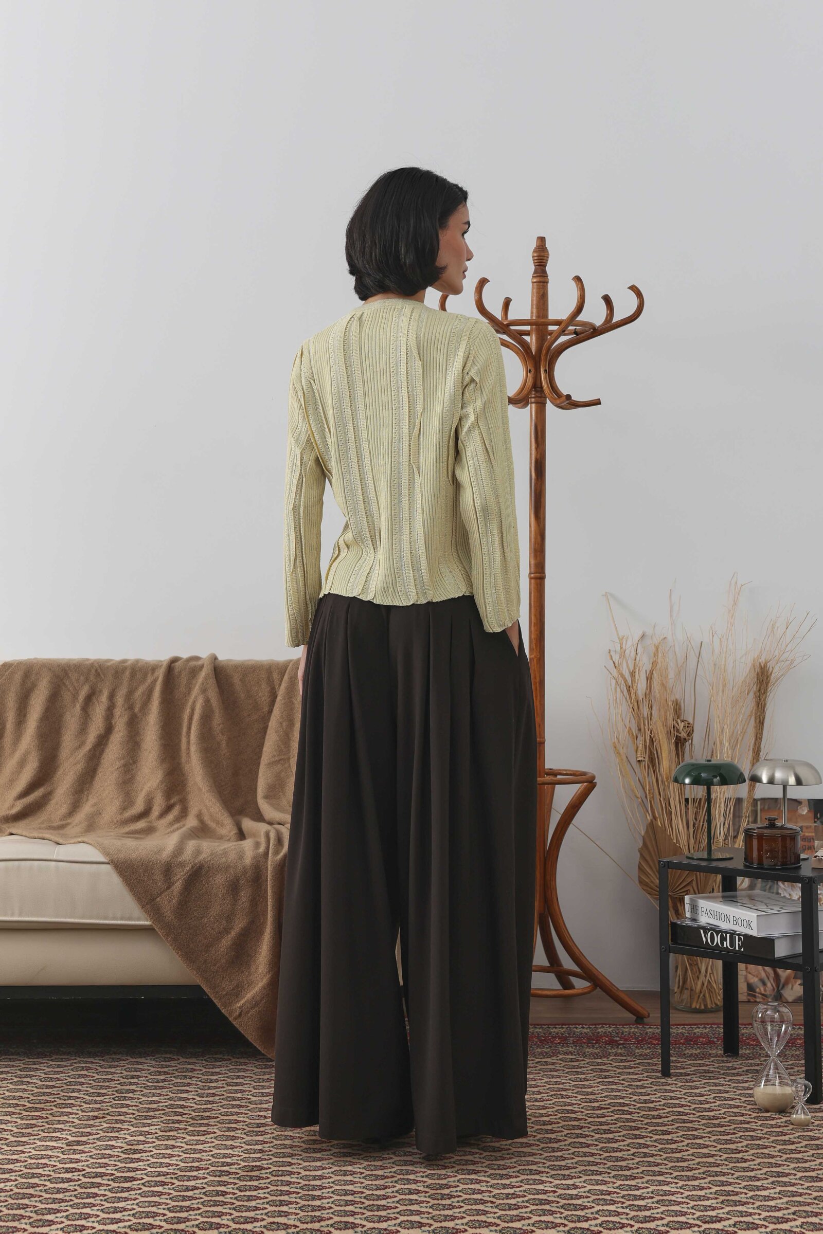 Simli Kısa Hırka Açık Sarı - 6
