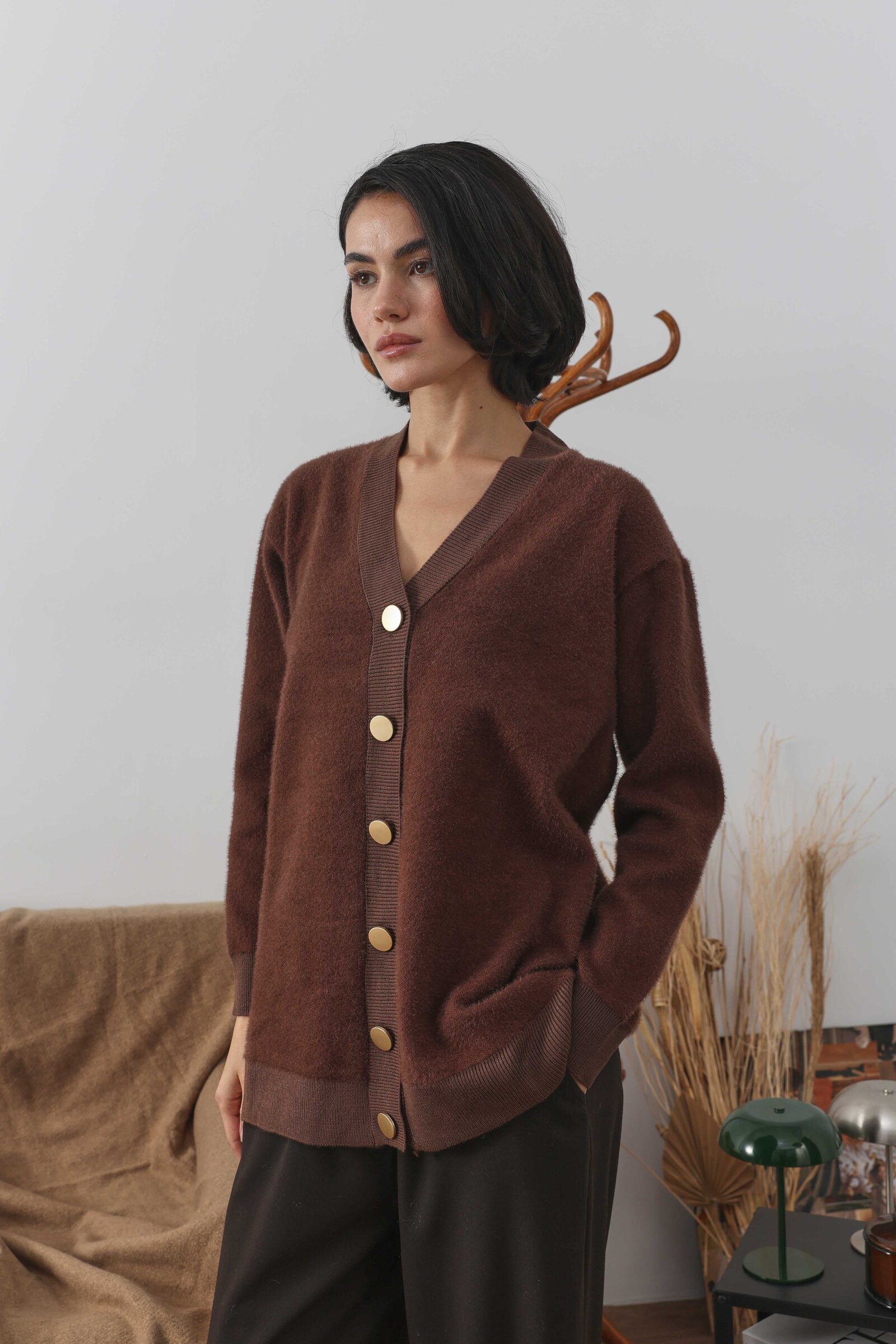 Soft Uzun Hırka Kahverengi - 2