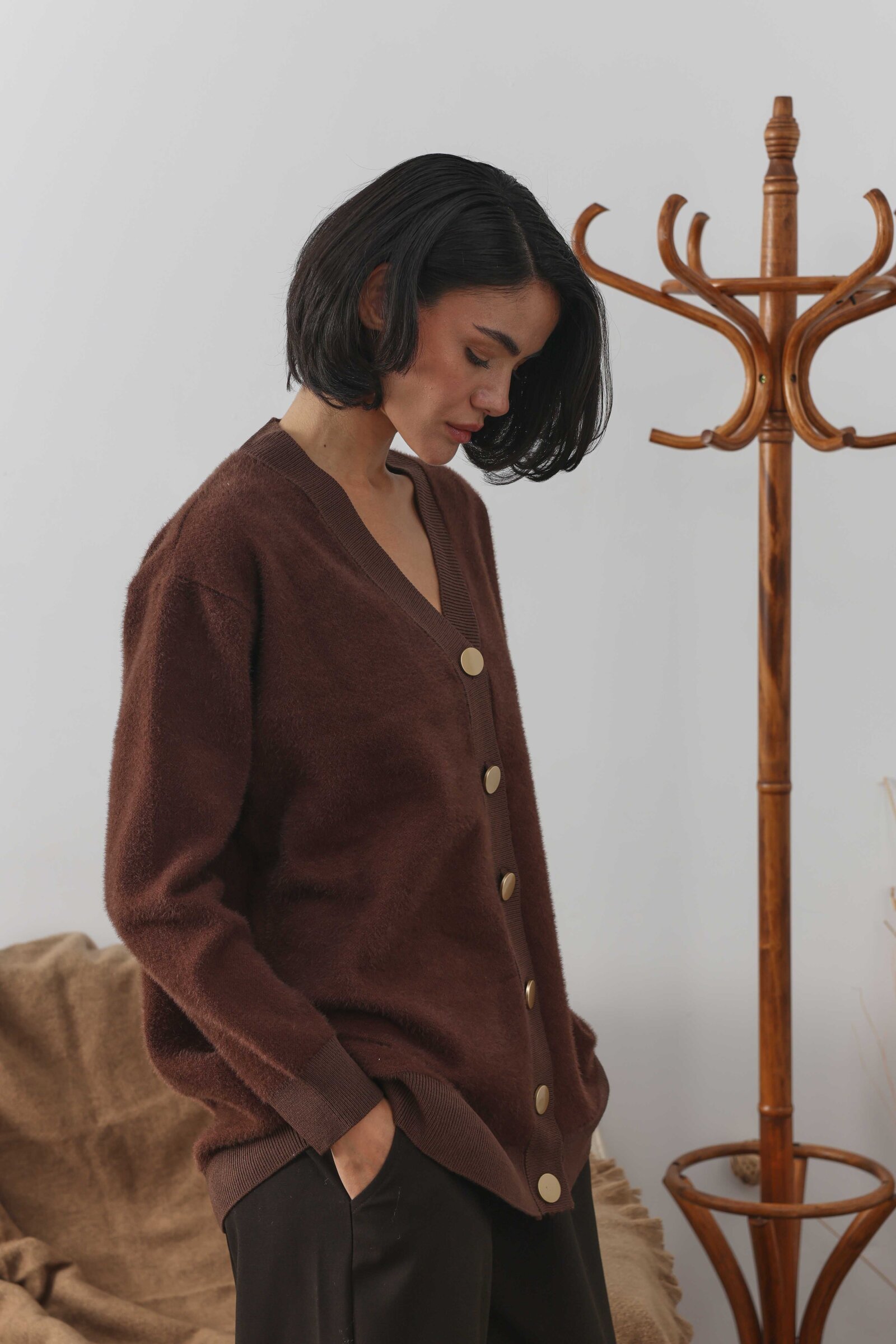 Soft Uzun Hırka Kahverengi - 4