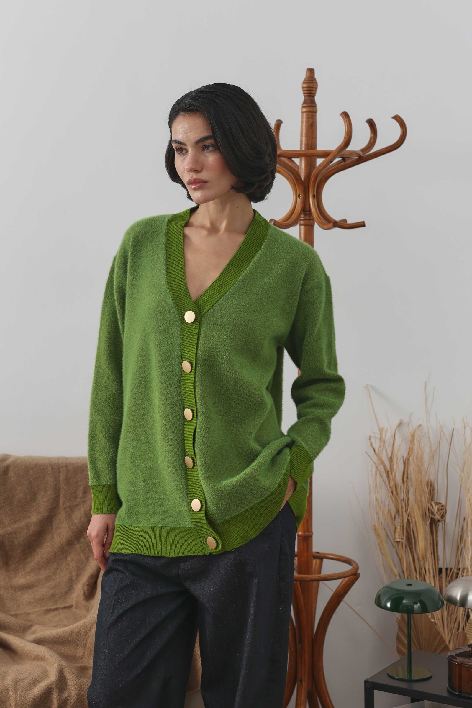 Soft Uzun Hırka Yeşil - 3