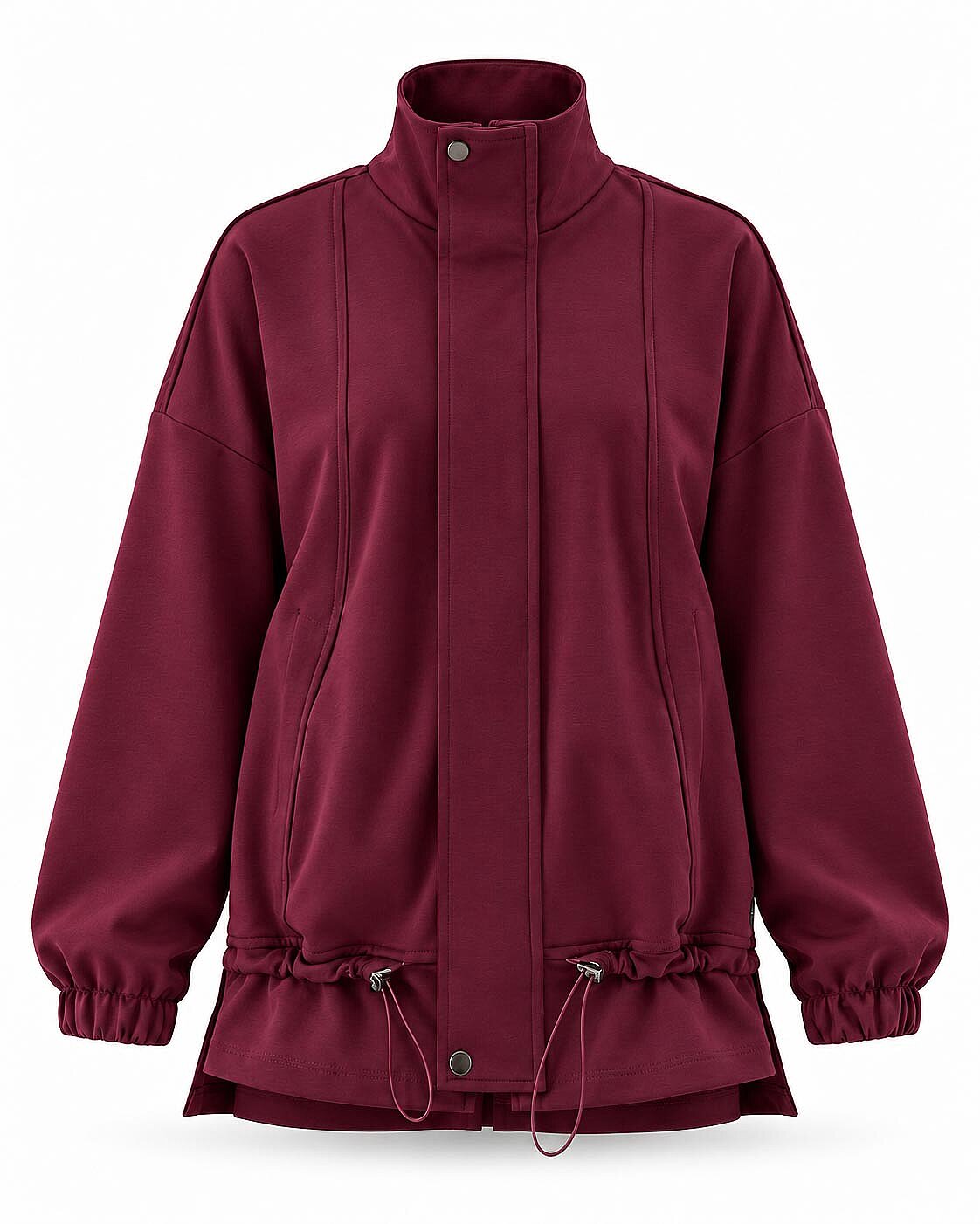 Novel Bomber Ceket-Bordo - 5