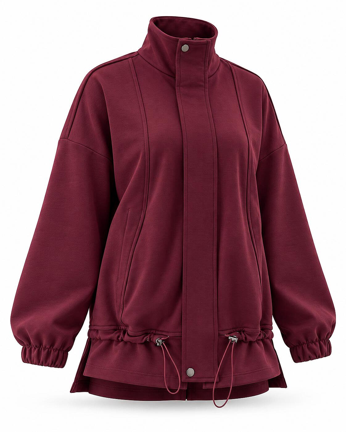 Novel Bomber Ceket-Bordo - 6