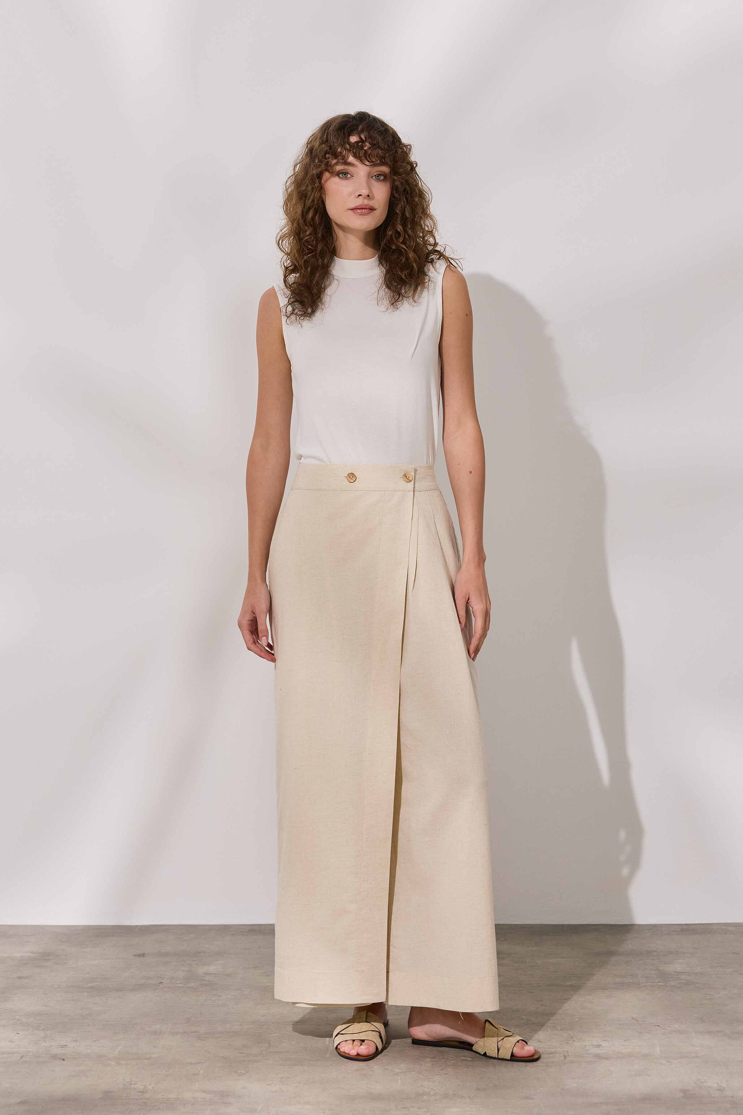 Keten Etek Pantolon - 3