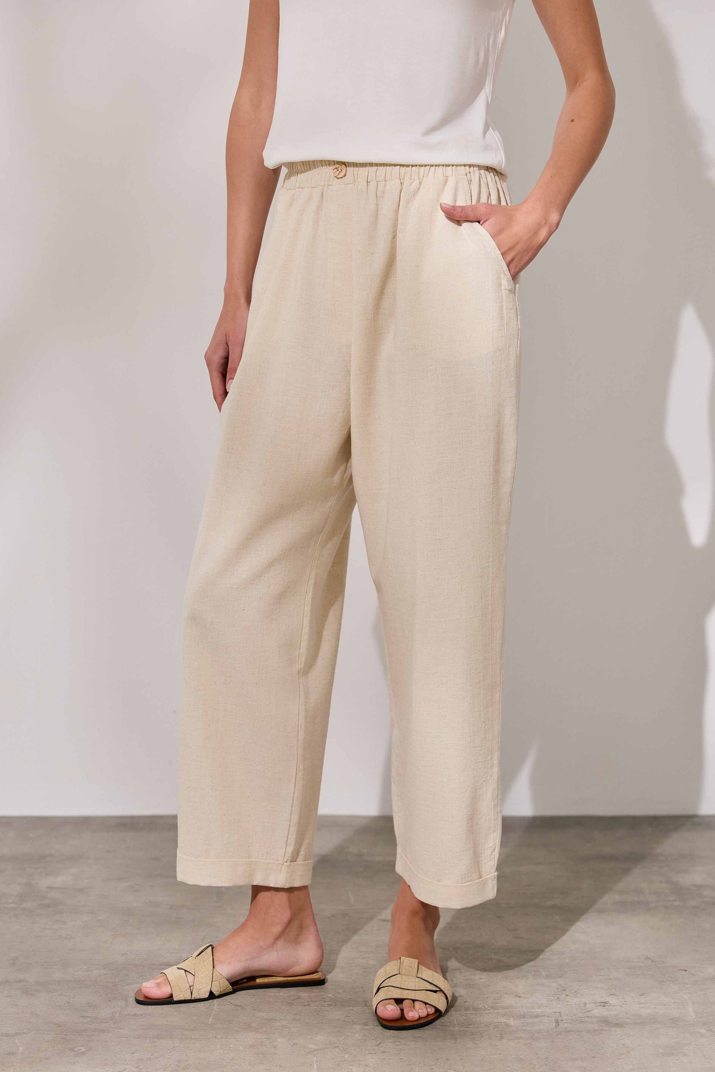 Keten Duble Paça Pantolon - 2
