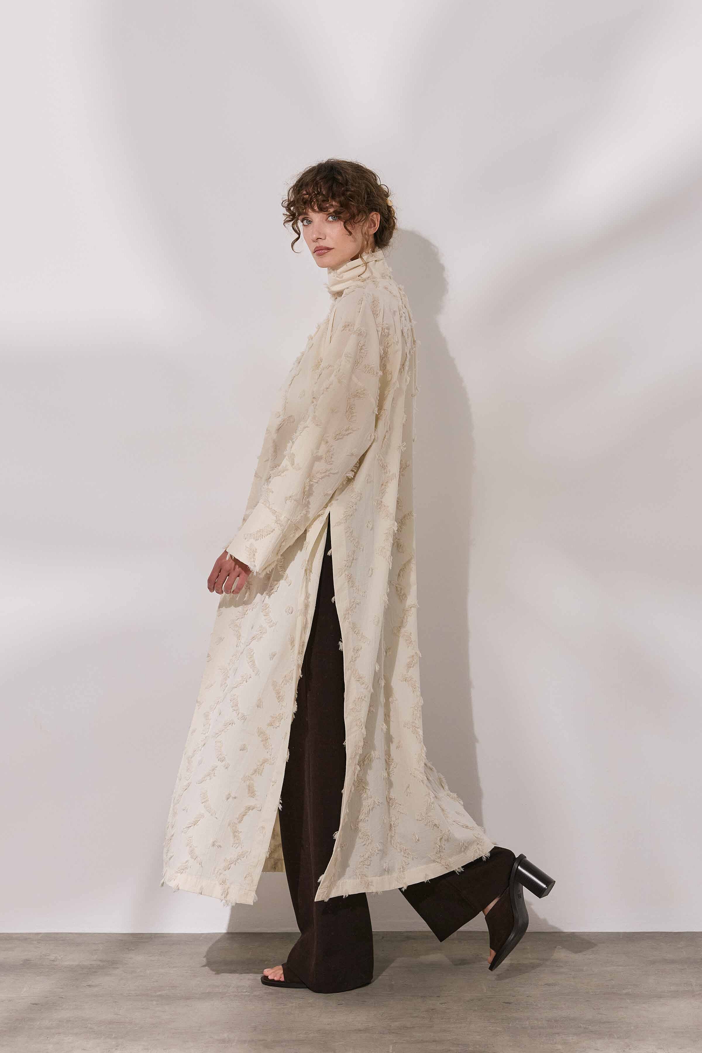 Püsküllü Fularlı Kenevir Kimono - 8