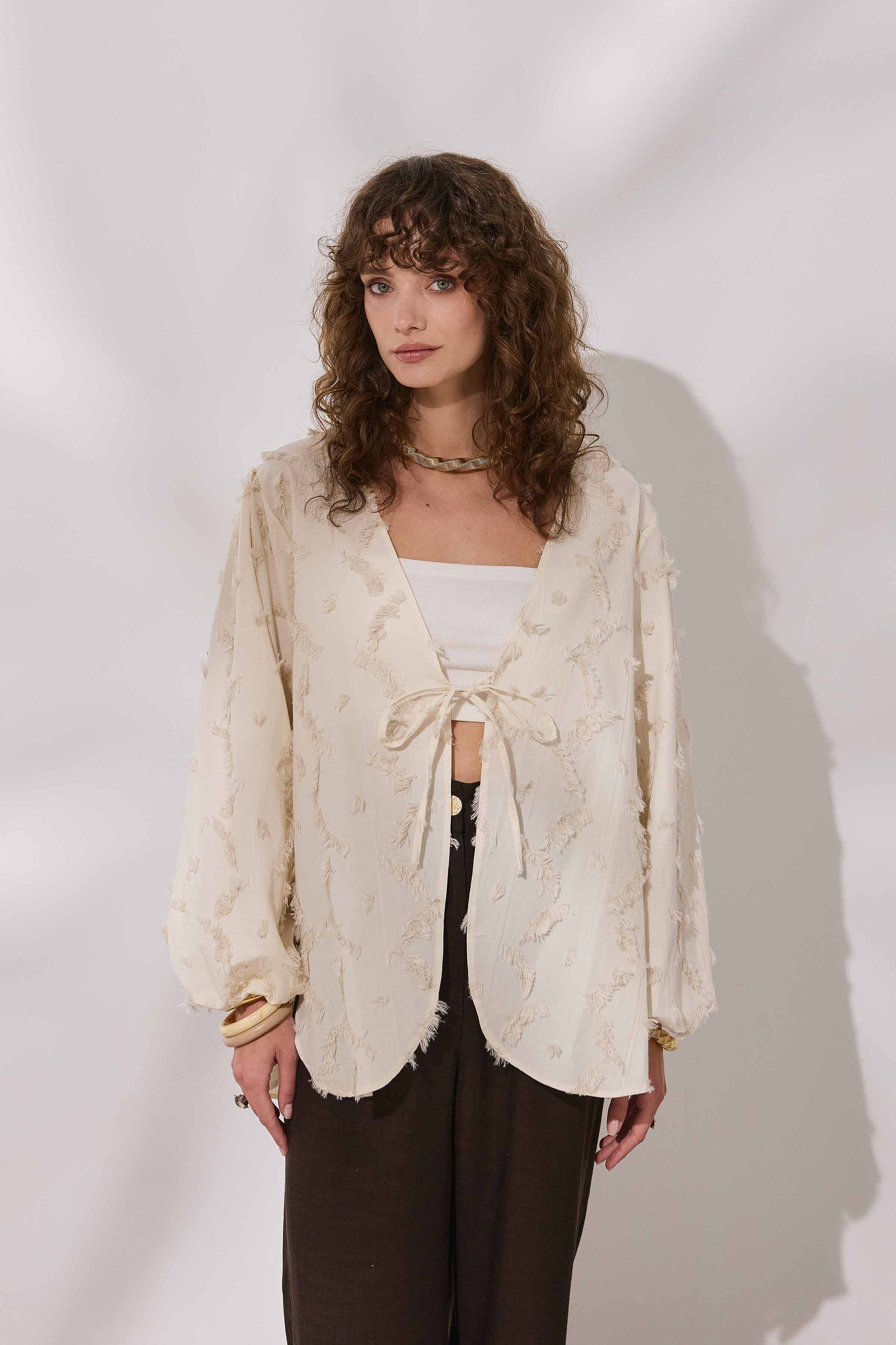 Püsküllü Kenevir Kimono - 6