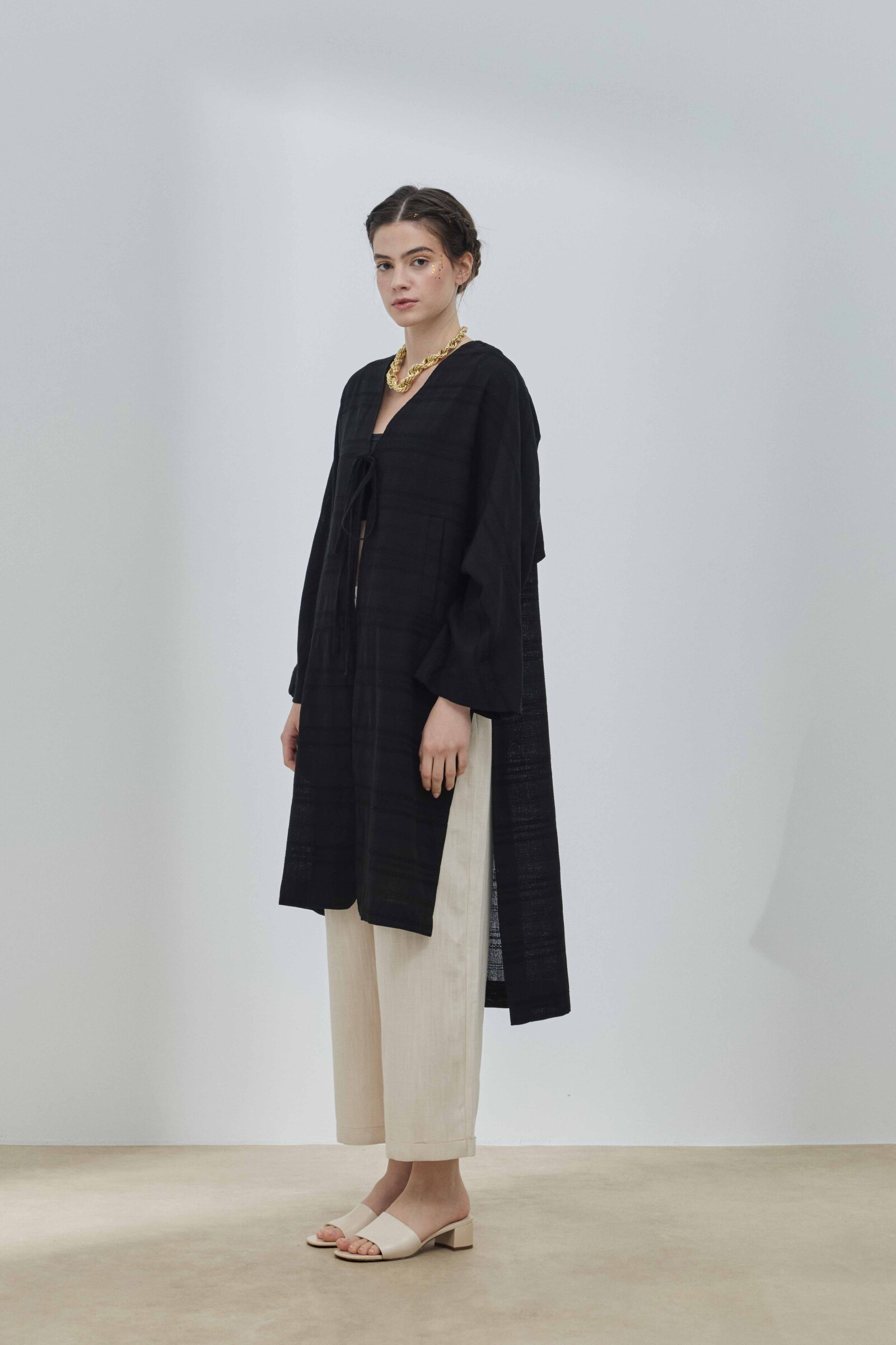 Siyah Allerli Kimono - 5