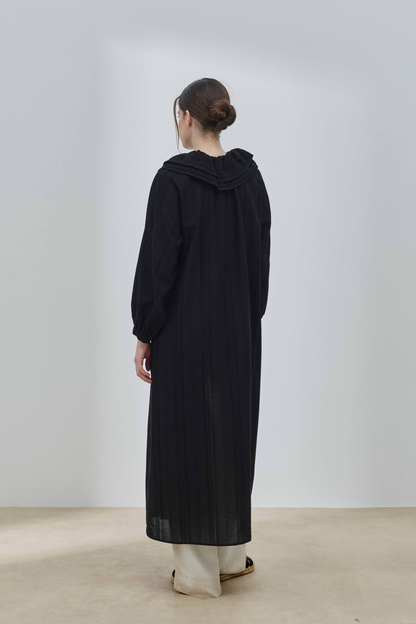 Siyah Fırfırlı Kimono - 7