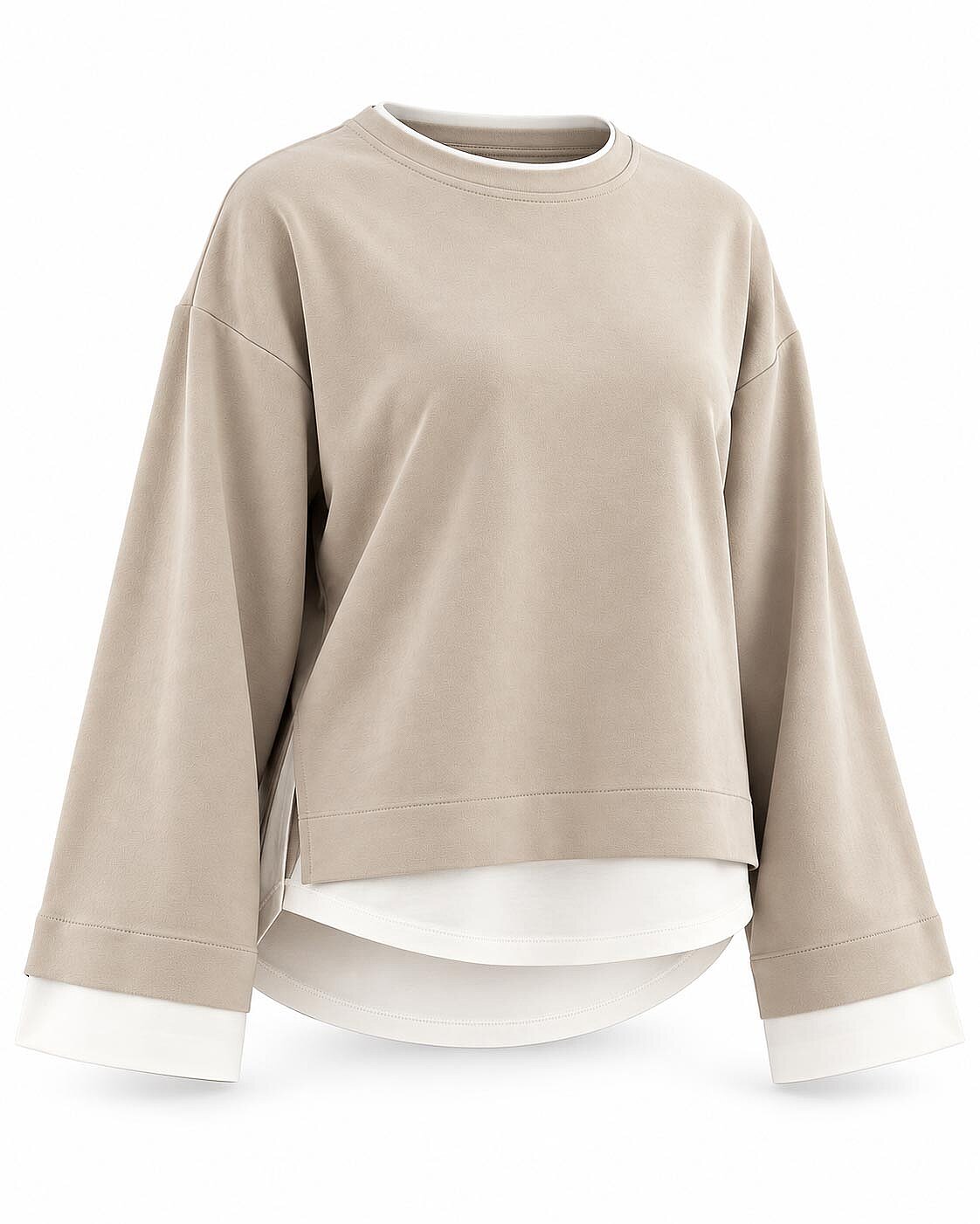 Layer Blok Detaylı Sweatshirt-Taş - 5