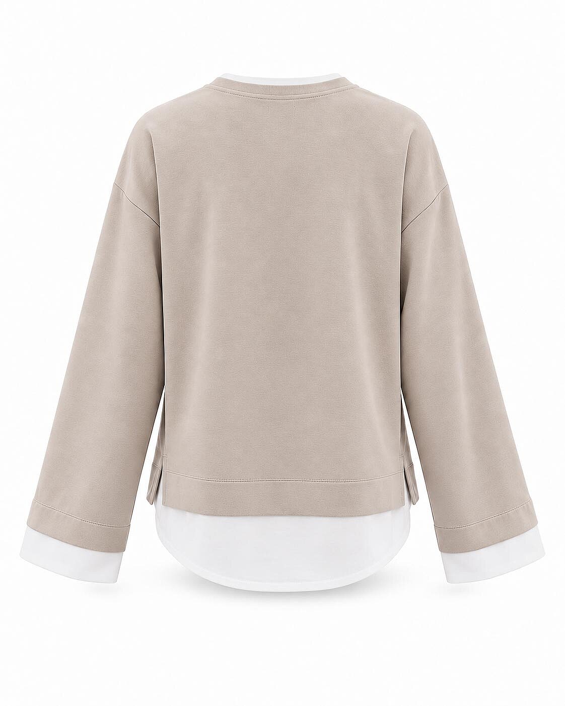 Layer Blok Detaylı Sweatshirt-Taş - 6