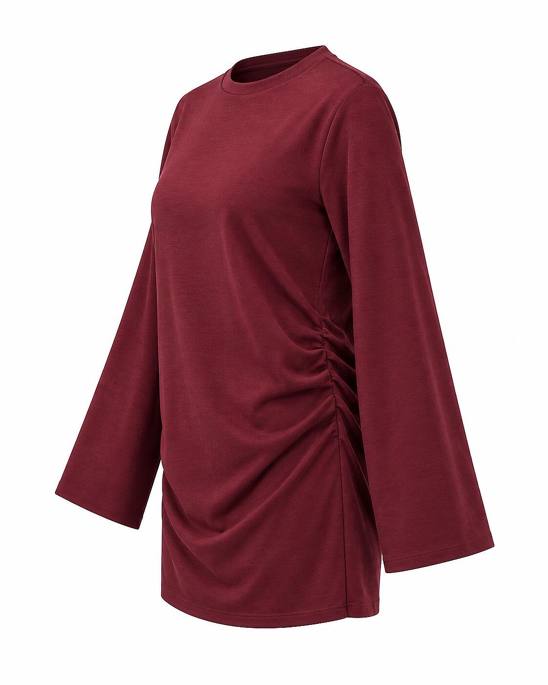 Move Ayarlanabilir Dik Yaka Sweatshirt-Bordo - 4