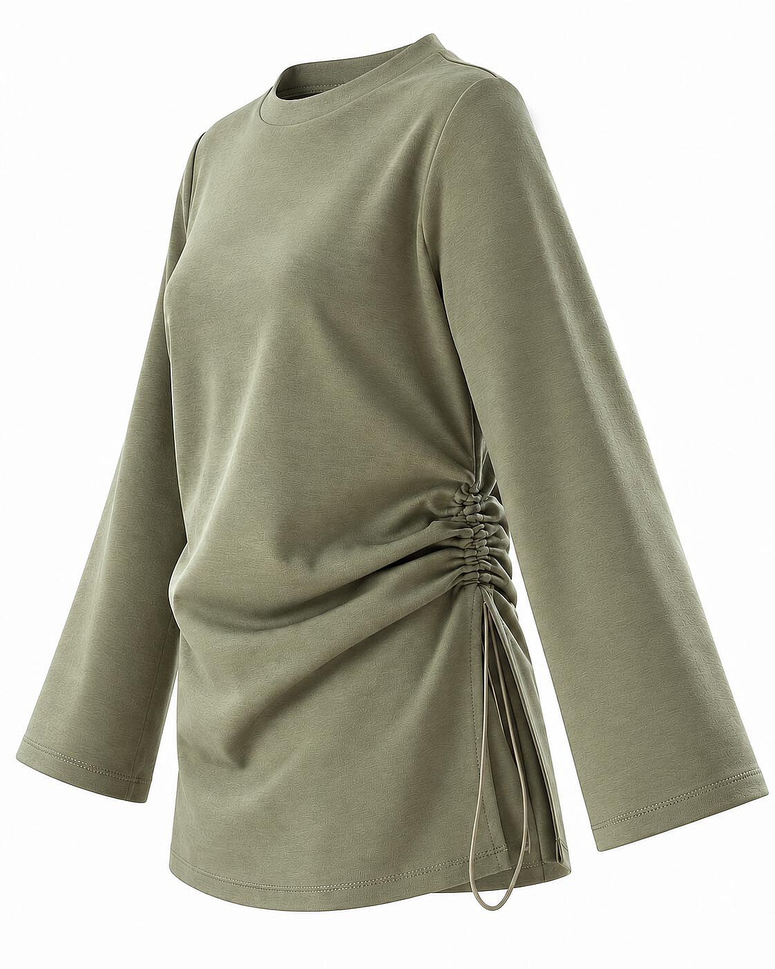 Move Ayarlanabilir Dik Yaka Sweatshirt-Haki - 6